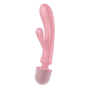 Satisfyer Triple Lover - Pink USB Rechargeable Rabbit Vibrator and Massage Wand