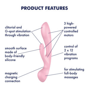 Satisfyer Triple Oh - Pink USB Rechargeable Rabbit Vibrator