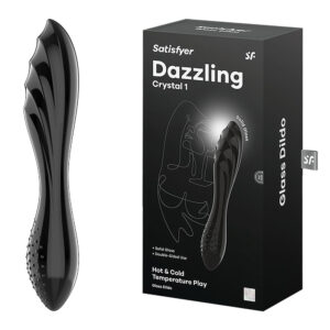 Satisfyer Dazzling Crystal 1 - Black - Black Glass Double Ended Dildo