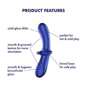 Satisfyer Double Crystal - Blue - Blue Glass Double Ended Dildo