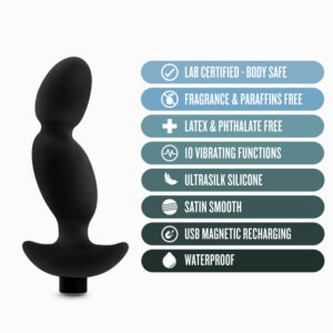 Anal Adventures Platinum Vibrating Prostate Massager 04 - Black 16.5 cm USB Rechargeable Prostate Massager