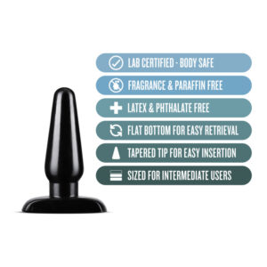 Anal Adventures Basic Anal Plug - Medium - Black 12 cm Butt Plug