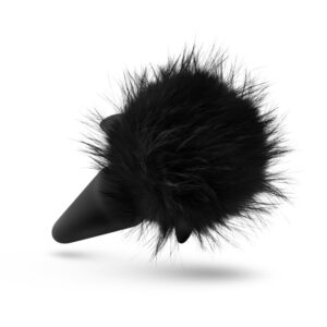 Anal Adventures Platinum Rabbit Tail Plug - Black 10 cm Butt Plug with Bunny Tail