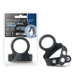 Performance VS7 Silicone Cock & Ball Strap - Black Cock Ring with Adjustable Ball Strap