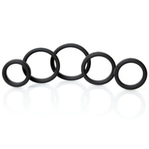 Boneyard Silicone Ring 5 Pcs Kit - Black Cock Rings - Set of 5 Sizes