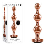 Gender X GOLD DIGGER Large - Rose Gold Large Butt Plug with Black Gem Base