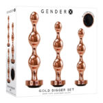 Gender X GOLD DIGGER SET - Rose Gold Metallic Butt Plugs - Set of 3 Sizes