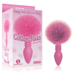 The 9's Cottontails, Ribbed Pink - Pink Butt Plug with Bunny Tail