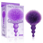 The 9's Cottontails, Beaded, Purple - Purple Butt Plug with Bunny Tail