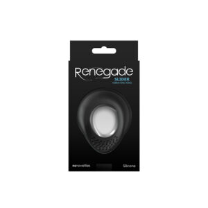 Renegade Slider - Black - Black USB Rechargeable Vibrating Cock Ring
