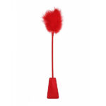Ouch! Crop With Feather - Red Whip