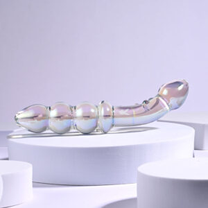 Playboy Pleasure JEWELS DOUBLE - Clear Glass 17.1 cm Double Ended Dildo