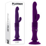Playboy Pleasure HOPPY ENDING - Purple 29.2 cm USB Rechargeable Thrusting Rabbit Vibrator