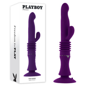 Playboy Pleasure HOPPY ENDING - Purple 29.2 cm USB Rechargeable Thrusting Rabbit Vibrator