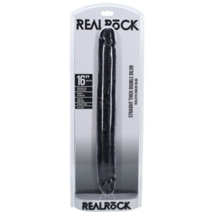 REALROCK 40cm Thick Double Dildo - Black - Black 40 cm (16'') Thick Double Dong