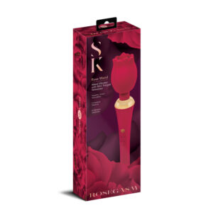 Secret Kisses Rosegasm Rose Wand - Rose Red 30.5 cm USB Rechargeable Massager Wand