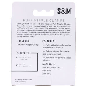 Sex & Mischief Puff Nipple Clamps - Black/Gold Nipple Clamps - Set of 2