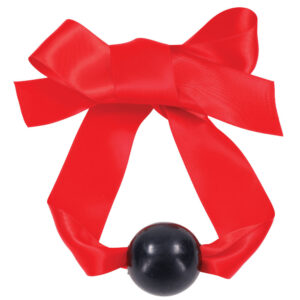 Sex & Mischief Amor Satin Ball Gag - Red/Black Mouth Restraint