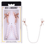 Sex & Mischief Peaches n CreaMe Pearl Nipple Clamps - Peach Nipple Restraints