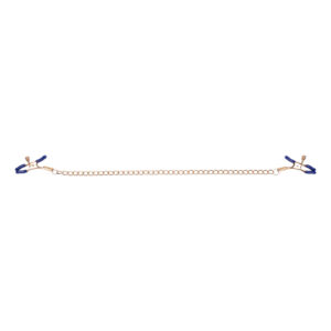 Sex & Mischief Cougar Chained Nipple Clamps - Gold Nipple Clamps with Cougar Chain