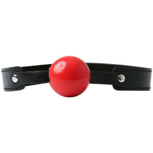 Sex & Mischief Solid Red Ball Gag - Red/Black Mouth Restraint