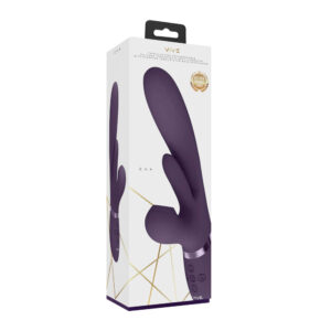VIVE Ena - Purple - Purple 25 cm USB Rechargeable Thrusting Vibrator with Air Wave Stimulator