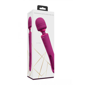 VIVE Kiku - Pink - Pink 25.2 cm USB Rechargeable Dual End Massage Wand with Flapping Tip