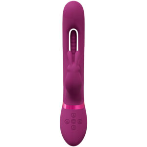 VIVE Mika - Pink - Pink 23.2 cm USB Rechargeable Rabbit Vibrator with Flapping Shaft
