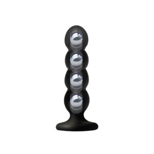 VERS Liquid Silicone Suction Plug - Black 16.5 cm Butt Plug with Internal Steel Balls