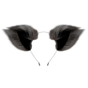 WhipSmart Furry Tales Foxtail Furry Play Set - Grey Foxtail Butt Plug & Furry Ears Set