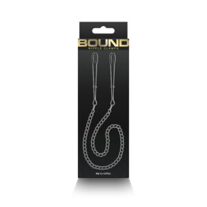 Bound Nipple Clamps - DC3 - Gunmetal - Gunmetal Nipple Clamps with Chain