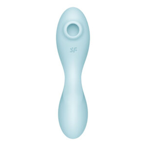 Satisfyer Curvy Trinity 5 - Blue USB Rechargeable Air Pulse Stimulator & Vibrator with App Control