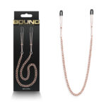 Bound Nipple Clamps - DC3 - Rose Gold - Rose Gold Nipple Clamps with Chain