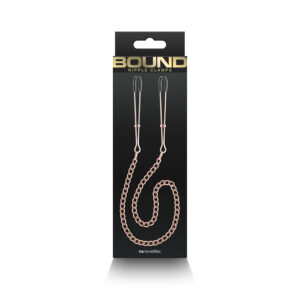 Bound Nipple Clamps - DC3 - Rose Gold - Rose Gold Nipple Clamps with Chain