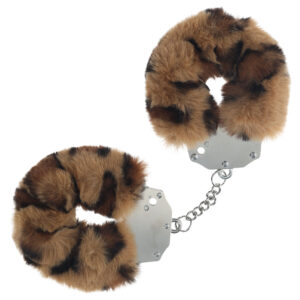OUCH! Heavy-Duty Fluffy Cuffs - Leopard - Leopard Fluffy Restraints