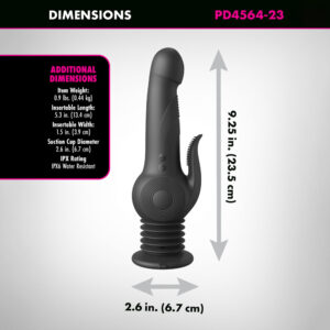 Fetish Fantasy Series Pogo Thruster - Black USB Rechargeable 23.5 cm Gyrating Rabbit Vibrator