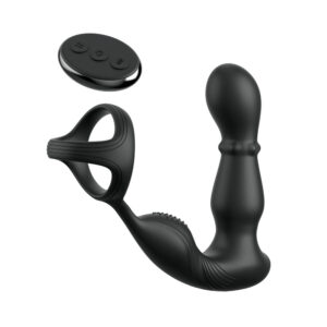 Anal Fantasy Elite Ass-Gasm Slide & Glide - Black USB Rechargeable Prostate Massage with Cock Ring
