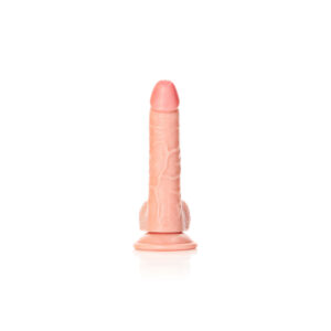 REALROCK Realistic Regular Curved Dong with Balls - 18 cm - Flesh 18 cm (7'') Dong