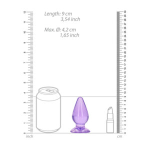 REALROCK 9 cm Anal Plug - Purple - Purple 9 cm (3.5'') Butt Plug